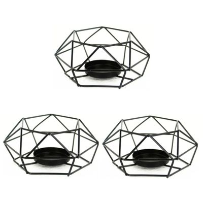 Cabilock 3pcs Iron Candle Holders Large European Style Table Centerpiece for Use Sturdy Resistant Candlesticks for Weddings Parties and Home Decor
