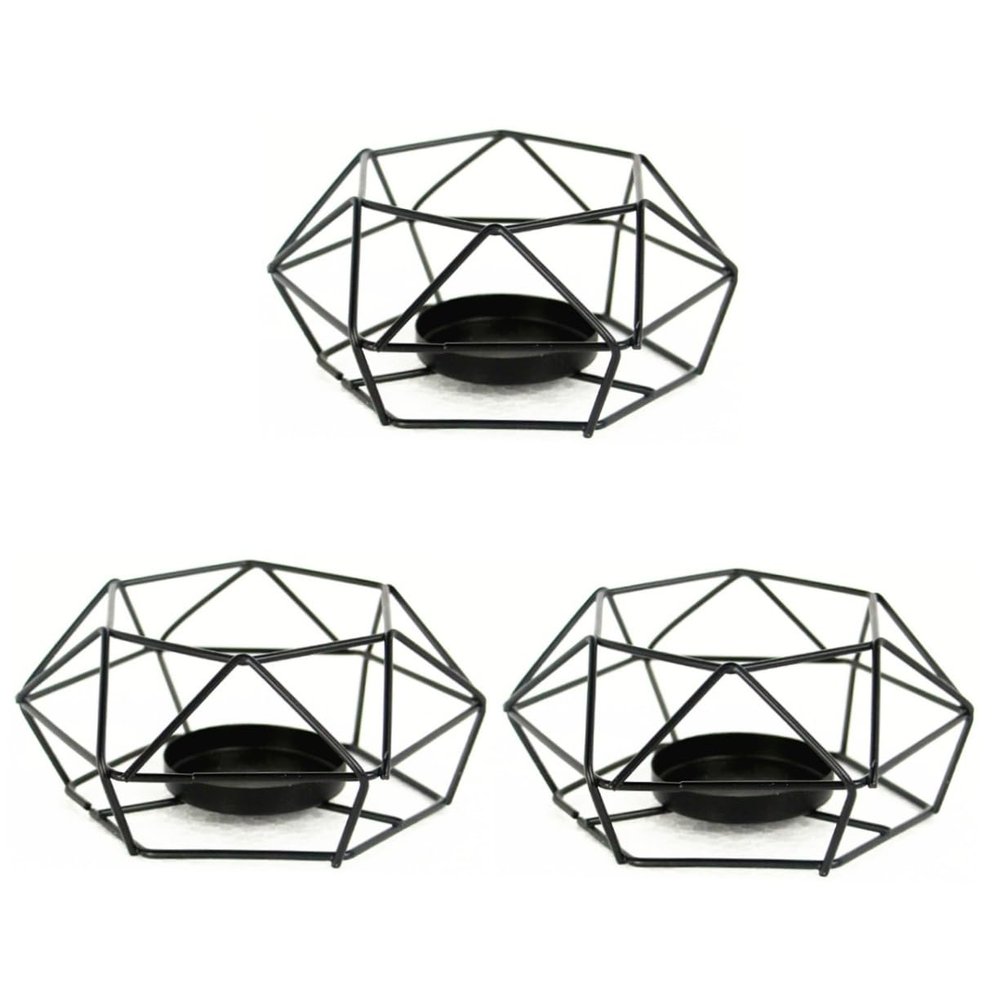 Cabilock 3pcs Iron Candle Holders Large European Style Table Centerpiece for Use Sturdy Resistant Candlesticks for Weddings Parties and Home Decor