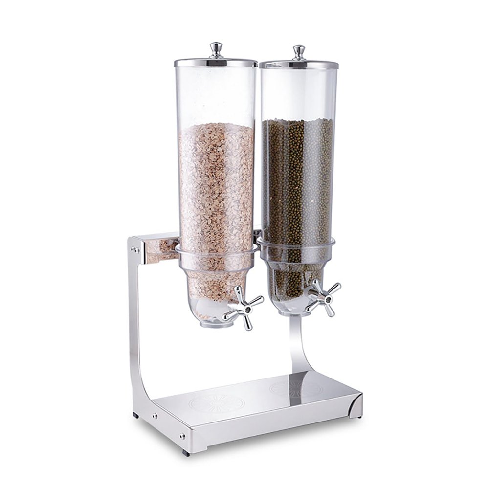 Dry Food Cereal Dispenser, Countertop Cereal Machine with Anti-slip Base, 7L Large Capacity and Independent Split Design, Food-grade PC Barrel and 3mm Thickened Base, For Dispensing Cereals, Nuts