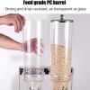 Dry Food Cereal Dispenser, Countertop Cereal Machine with Anti-slip Base, 7L Large Capacity and Independent Split Design, Food-grade PC Barrel and 3mm Thickened Base, For Dispensing Cereals, Nuts view 3