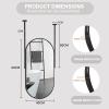 Ceiling Hanging Vanity Mirror, Bathroom Makeup Shaving Mirror Wall Mounted Mirror Floating Glass Mirrors for Living Room Bedroom Entryway, Black Oval Design (Size : 40cmx60cm) view 2
