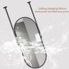 Ceiling Hanging Vanity Mirror, Bathroom Makeup Shaving Mirror Wall Mounted Mirror Floating Glass Mirrors for Living Room Bedroom Entryway, Black Oval Design (Size : 40cmx60cm) view 4