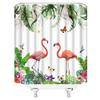 AMFD Flamingo Shower Curtain Tropical Plam Leaves Flower Butterfly Bathroom Curtains Decor Polyester Fabric Include Hooks,(47" Wx70 H) view 4