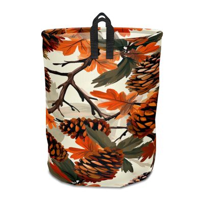Autumn Pinecone Large Laundry Hamper Foldable Waterproof Dirty Clothes Basket Dorm Clean Laundry Baskets