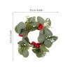 Operitacx 2pcs Artificial Leaf Candle Eucalyptus Wreaths for Wedding Table Centerpiece Valentine's Day Decor Rustic Greenery Berries Inner view 3