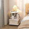 Bookshelf with Storage, Rotating Bookshelf Tower, Small Bookcase Bedside Table with Wheels, Wooden Bookcases, Bedside Storage Shelves, Suitable for Bedrooms, Living Rooms, Etc. view 1