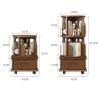 Bookshelf with Storage, Rotating Bookshelf Tower, Small Bookcase Bedside Table with Wheels, Wooden Bookcases, Bedside Storage Shelves, Suitable for Bedrooms, Living Rooms, Etc. view 2