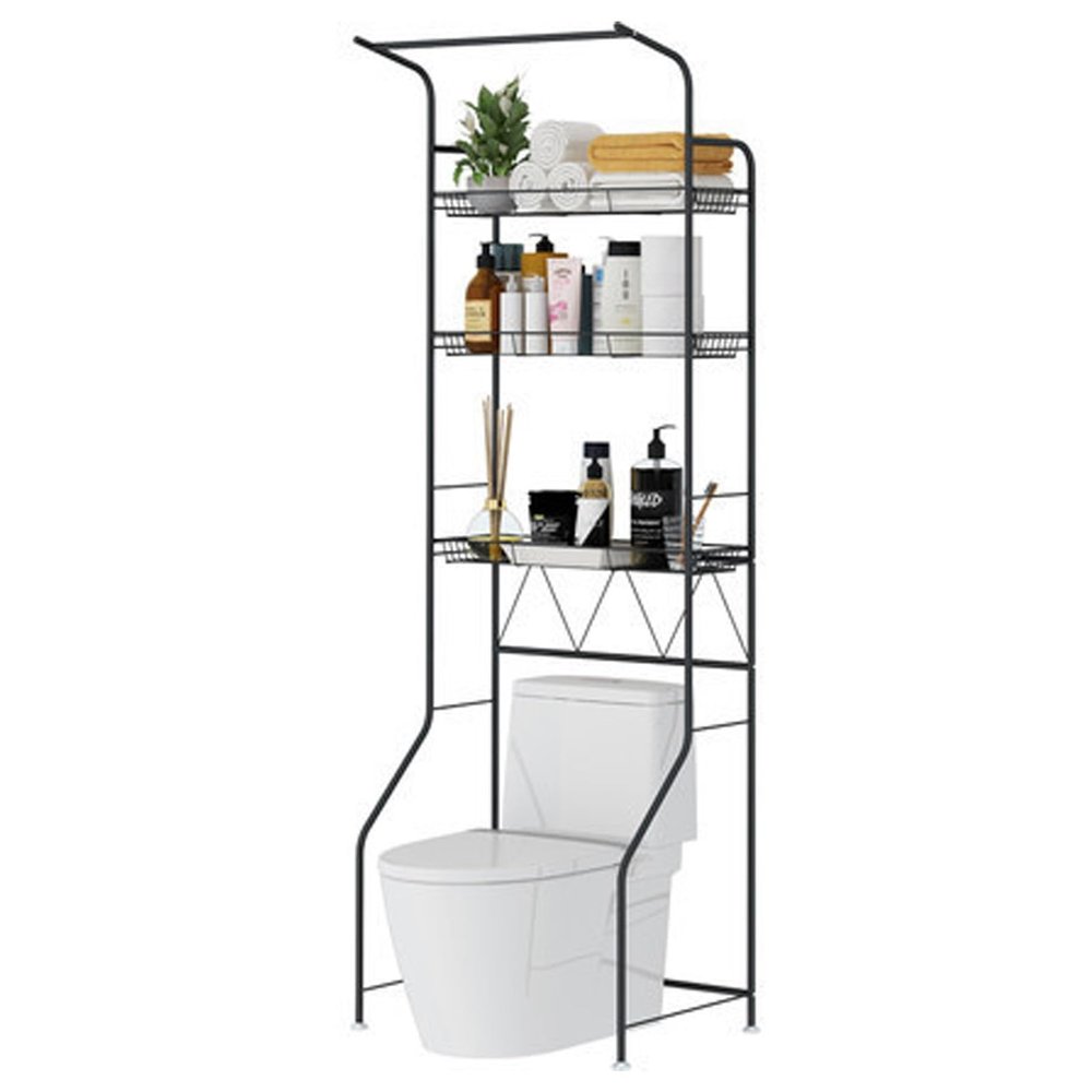 GAMAK Bathroom Toilet Shelf Stand, Laundry Room Shelf Organizer Rack, Space Saver Toilet Shelf Bathroom Storage Organizer for Over Toilet Storage and Bathroom Shelf