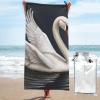 KHiry Microfiber Towel Beach Towels White Swan Quick Dry Towel Soft Lightweight Travel Towels Absorbent Large Easy Pack Travel Things Beach Blanket for Gym Sports Swimming view 1