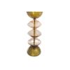 Bloomingville Reclaimed Glass and Metal Decorative Pillar Candle Holder, Gold and Pink view 1