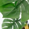Artificial Tree in Contemporary Blue Stripe Patterned Planter, Fake Monstera Silk Tree for Indoor and Outdoor Home Decoration - 65" Overall Tall (Plant Pot Plus Tree) view 4