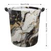 Black White Gold Marble Laundry Basket Hamper Bag Dirty Clothes Storage Bin Waterproof Foldable Toy Organizer for Bedroom Clothes Toys Basket view 2