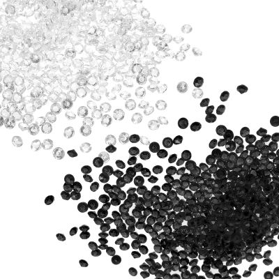 PATIKIL 6000Pcs Clear Acrylic Wedding Diamonds 3mm Table Scatter Confetti Crystals Vase Fillers Gems for Table Centerpiece Bridal Shower Party (4000Pcs Clear and 2000Pcs Black)