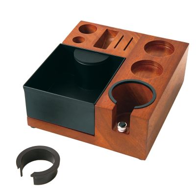 Espresso Tamping Station Knock Box - 9 in1 Espresso Knock Box And Tamp Station Coffee Organizer Fit for 51mm 53mm 54mm 58mm Espresso Tamper Distributor Portafilter Puck Screen Accessories Storage