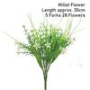 10 PCS Artificial Fern Leaf, Fake Plants Outdoor, Fake Bushes UV Resistant Artificial Flowers Greenery Shrubs Faux Greenery for Outdoor Garden Patio Yard Decor,Milfoil (White) view 2