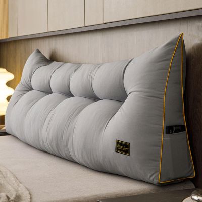 HUHJYUGE Headboard Wedge Pillow, Large Bolster Triangle Reading Pillow, King Size Bed Rest Back Support Pillow for Sitting Up in Bed, Daybed Couch Backrest Cushion (A 120cm)