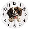 COCOKEN English Springer Spaniel Round PVC Wall Clock Peeking Dog Quiet Silent Wall Clock Aesthetic Decorative Clock for School Kitchen Office Wall Hanging 12 Inch view 1