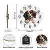 COCOKEN English Springer Spaniel Round PVC Wall Clock Peeking Dog Quiet Silent Wall Clock Aesthetic Decorative Clock for School Kitchen Office Wall Hanging 12 Inch view 3