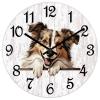 COCOKEN 12 Inch PVC Wall Clock Shetland Sheepdog Digital Wall Clock Pet Dog Large Clock Wall Decorations for Bedroom Office School Decorations view 1