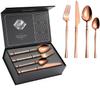SEELLODGE Silverware Flatware Cutlery Set, 24 Piece Stainless Steel Cutlery Steak Knife, Fork And Spoon Gift Box Set (Color : Rose gold) view 1