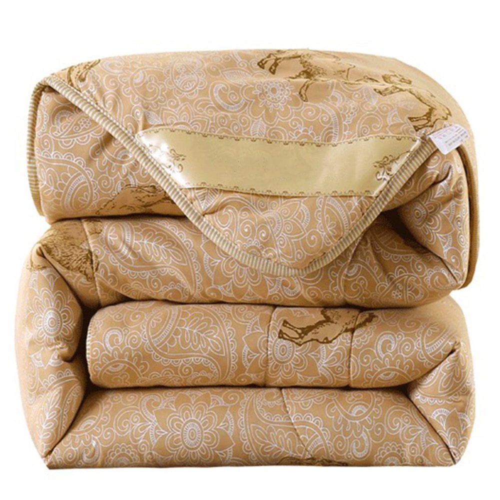 XHCTNN King Size Camel Hair Comforter - Soft Skin Friendly Quilted Quilt Core with Camel Hair Filling - Lightweight Warm Winter Quilt Home Decor Gift Box Packaging(B,200 * 230cm/3.0kg)