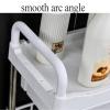 GAMAK Bathroom Shelf Over Toilet White, Toilet Shelf Rack Short 2-Tier Bathroom Organizer Shelf Over Toilet, Freestanding Space Saver Toilet Stands with Hooks (Size : Small) view 3