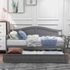 Elegant Twin Wooden Daybed with Trundle Bed, Sofa Bed for Bedroom Living Room Guest Room Small Bedroom, Study Room (Gray-@81) view 3
