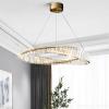 SteFik Modern Luxury Crystal LED Ceiling Hanging Lamp Novel Decorated Pendant Lamp Compatible with Dining Room Living Room Kitchen Gold Chandelier with Adjustable Cord Interesting Life,Pendant view 4