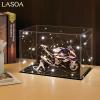 LASOA 6x4x4 in Acrylic Display Case, 2.0mm Thick Dustproof Display Box with Glossy Black Base & LED Light, UV-Resistant Showcase for Action Figures and Collectibles view 2