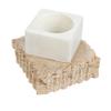 Bloomingville Decorative Marble and Travertine Candle Holder, White and Natural view 1