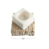 Bloomingville Decorative Marble and Travertine Candle Holder, White and Natural view 2