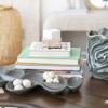 Bloomingville Decorative Marble and Travertine Candle Holder, White and Natural view 3