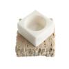 Bloomingville Decorative Marble and Travertine Candle Holder, White and Natural view 4