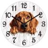 COCOKEN Redbone Coonhound Round Wall Clock Peeking Dog Clock Wall Art Dog Mom Gift Wood Clock Silent Non-Ticking Decorative Wall Clock for Living Room Bedroom Kitchen 12" view 1