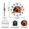 COCOKEN Redbone Coonhound Round Wall Clock Peeking Dog Clock Wall Art Dog Mom Gift Wood Clock Silent Non-Ticking Decorative Wall Clock for Living Room Bedroom Kitchen 12" view 3