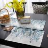 Watercolor Eucalyptus Table Runner with Placemats Set of 6, Cotton Linen Kitchen Dining Mats Long Table Cover 13"x70" Blue Leaves Botanical Plant Table Mats Set for Living Room/Dresser/Dining Table view 4