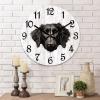 COCOKEN Curly-Coated Retriever Wooden Wall Clock Puppy Doggy Quiet Digital Round Wall Clock Wood Clock Stylish Wall Decor Home Decor Clock for Dining Room Farmhouse view 2