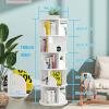 BXKCFYBSQ 5-Layer Rotating Bookshelf CD Storage Rack, 360 Rotating Bookcase, Floor-Standing Wooden Bookshelf for Home/Office/Study view 2