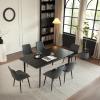 seonyou Dining Chairs Set of 6 Dark Gray, Upholstered Faux Leather Mid Century Modern Kitchen Chair Comfortable Dining Room Chairs with Metal Frame view 2