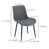 seonyou Dining Chairs Set of 6 Dark Gray, Upholstered Faux Leather Mid Century Modern Kitchen Chair Comfortable Dining Room Chairs with Metal Frame view 3