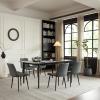 seonyou Dining Chairs Set of 6 Dark Gray, Upholstered Faux Leather Mid Century Modern Kitchen Chair Comfortable Dining Room Chairs with Metal Frame view 4