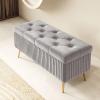 Bedroom bench with storage,upholstered storage bench,entry storage bench,wooden storage bench,small entryway bench,foyer bench,hallway storage,living room storage bench,end of bed ottoman bench ( Colo view 1