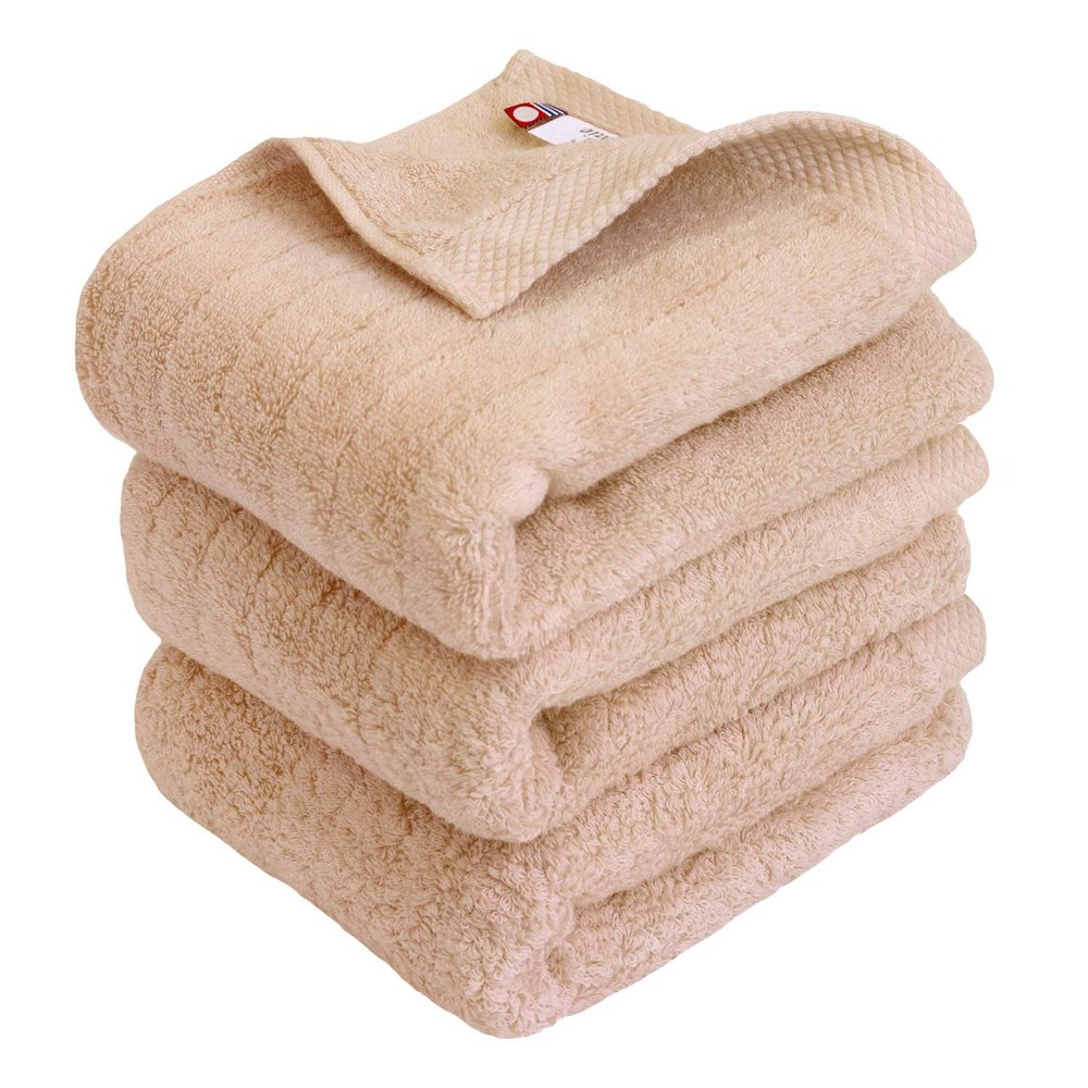 HIORIE Imabari Towel, 3-Piece Hand Towel Set, Japanese Towels, Soft and Fluffy Towel, Luxury Cotton, Light Brown