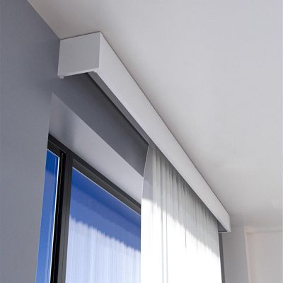 BBHW Curtain Pelmet Box with Single Track, 3-in-1 Decorative Curtain Rod and Valance, Room Darkening Blackout Curtain Rail for Bedroom Living Room (Color : Ceiling Mount, Size : 427cm (14ft))