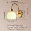 SteFik Wall Light Bedside Decor Lamp Small Wall Lights with Glass Shade Home Brass Wall Sconces Modern Bedroom Wall Lighting Indoor Balcony Bathroom Kitchen Hallway Wall Reading Lamp,Pendant view 2