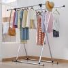RUANLOV Clothes Drying Rack, Telescopic Clothes Drying Pole, Floor-Standing Removable Indoor Double-Pole Clothes Hanger, Stainless Steel Heavy Duty Clothes Hanger (78) view 2