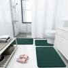 Buganda Memory Foam Bath Mat, 24" x 16", Ultra Soft and Non-Slip Bathroom Rugs, Water Absorbent and Machine Washable Bath Rug for Bathroom, Shower, and Tub, Dark Green view 2