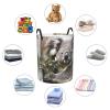 Laundry Hamper with Handles Laundry Basket Koala Round Laundry Baskets Circular Hamper for Bathroom Organizer Basket Lightweight Storage Baskets for Bathroom view 4