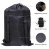 BILIKEYU Black Backpack Laundry Bag with Shoulder Straps Large Travel Backpacks Extrawith Drawstring Closure for College Travel Laundromat Apartment Outdoor Storage Bag Clear (Black, One Size) view 2