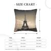 RLDOBOFE Paris Tower Print Decorative Throw Pillow Covers Corduroy Cushion Covers Soft Throw Pillow Case Sofa Pillow Case Square Cushion Case for Living Room Bed Couch Car Home Decor 18"x18" view 3